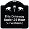 Signmission Designer Series-This Driveway Under 24 Hour Surveillance With Graphics, 18" H, BW-1818-9748 A-DES-BW-1818-9748 - alternate 1